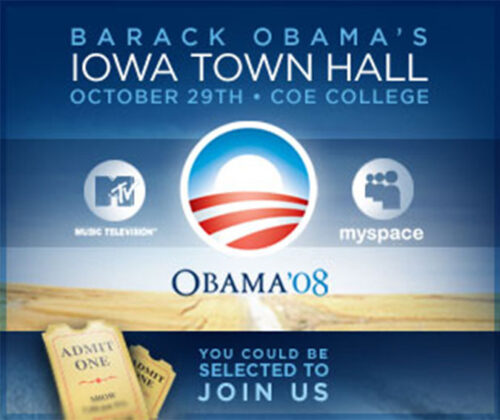 mtv_myspace_obama Iowa Town Hall ad