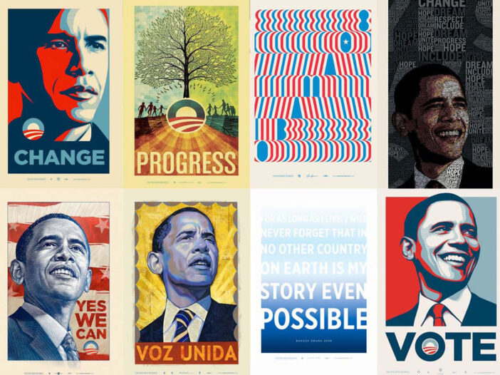 A collection of Obama posters